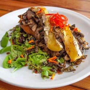 Bruschetta de Portobellos y Queso Brie