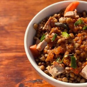 Guiso de lentejas veggie