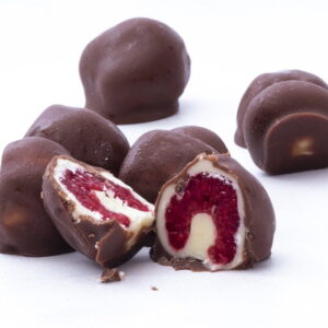 Postre Frambuesas Bañadas en Chocolate
